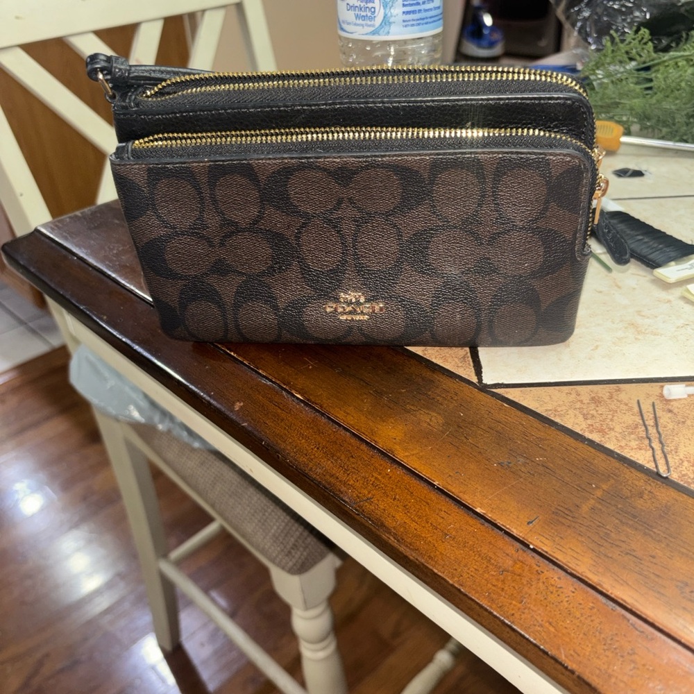 Coach Brown and Black Wristlet